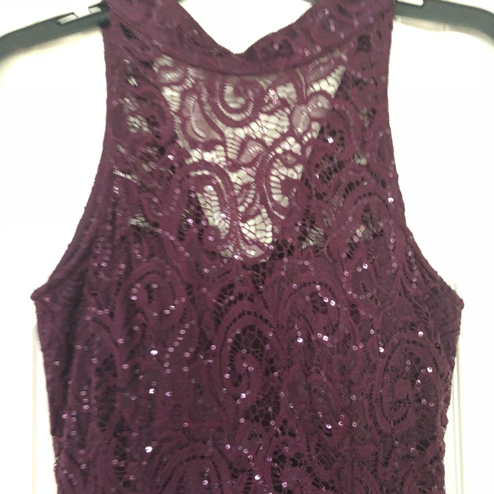 Speechless high neck chiffon dress. Purple. 5